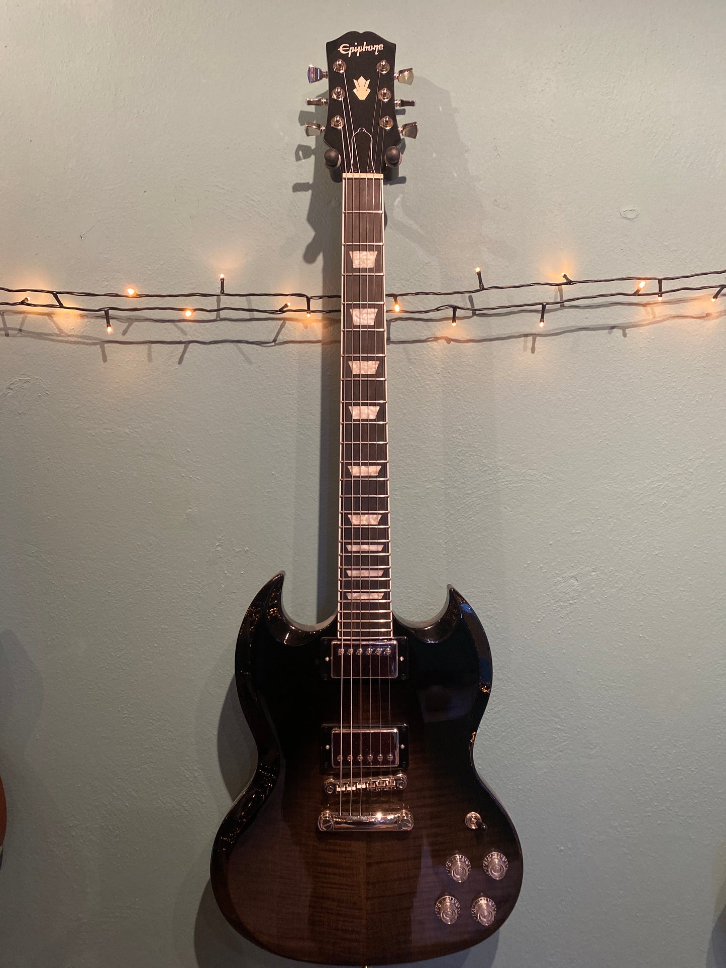 Epiphone SG Modern Figured Trans Black